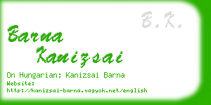 barna kanizsai business card